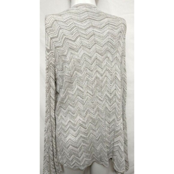 Chico's size 2 Open Front Cardigan Sweater metallic Long Sleeve & Matching Vest - Picture 4 of 6